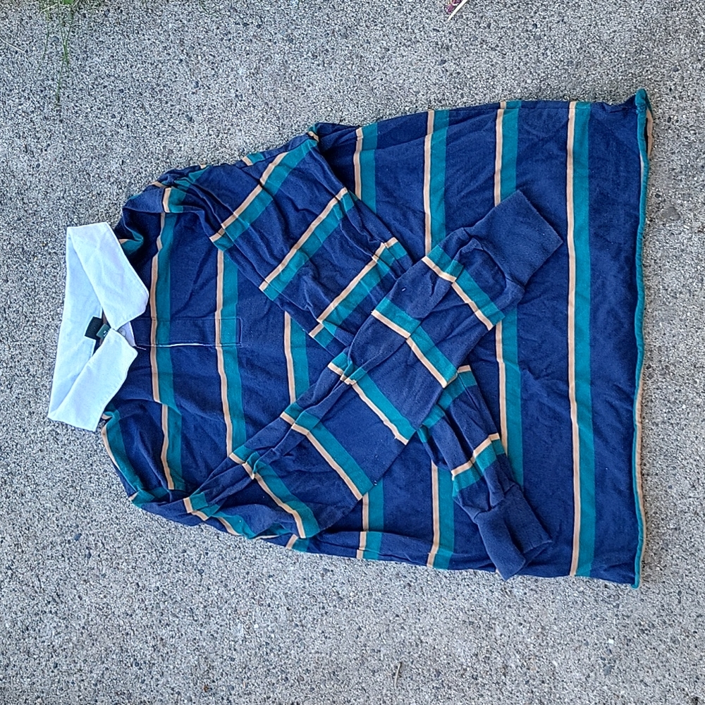 Long sleeve striped polo